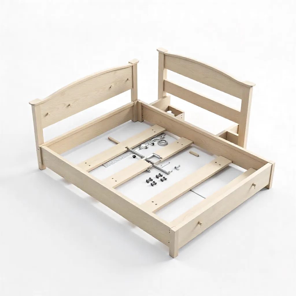 Residential bedroom furniture assembly